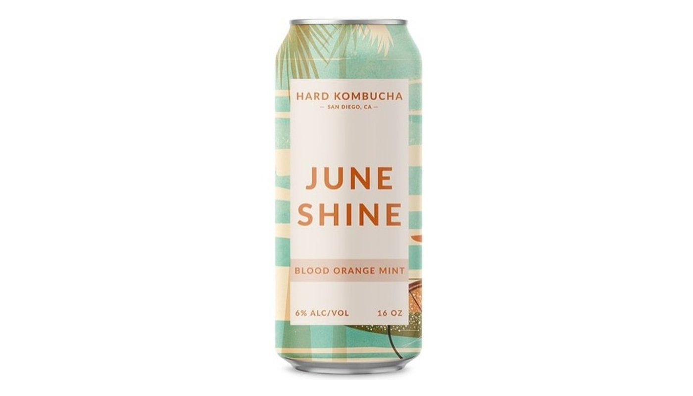 Order JuneShine Blood Orange Mint 16oz Can food online from Circus Liquor store, Los Angeles on bringmethat.com