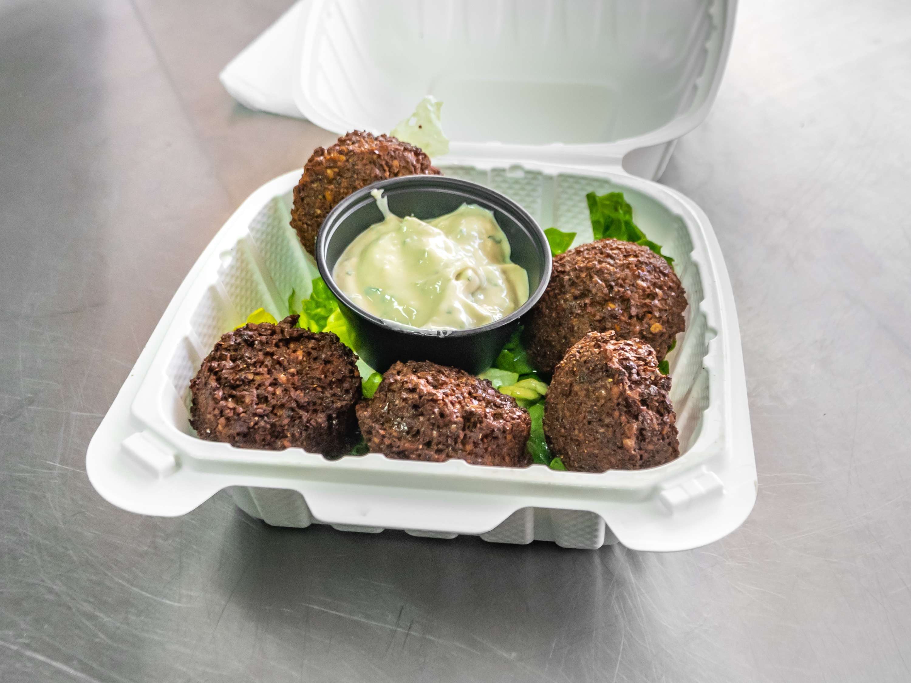 Order Falafel (5pcs) food online from Pita On The Plaza store, Bethesda on bringmethat.com