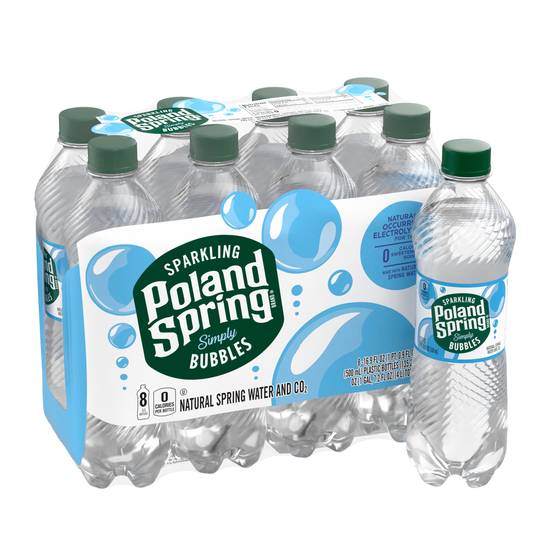 Order Poland Spring Sparkling Water, Simply Bubbles, 16.9 oz. Bottles (8 Count) food online from Cvs store, VINELAND on bringmethat.com