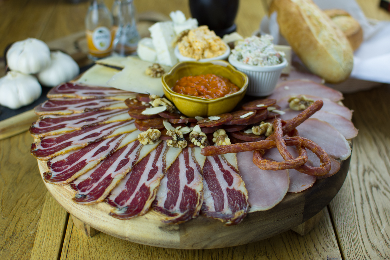 Order Large Charcuterie Plate - Romani Extravaganza food online from Bourbon Cafe store, Chicago on bringmethat.com