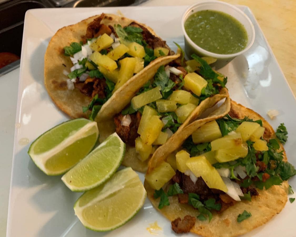 Order 3 Pieces Tacos al Pastor food online from Tepe Kitchen store, White Plains on bringmethat.com