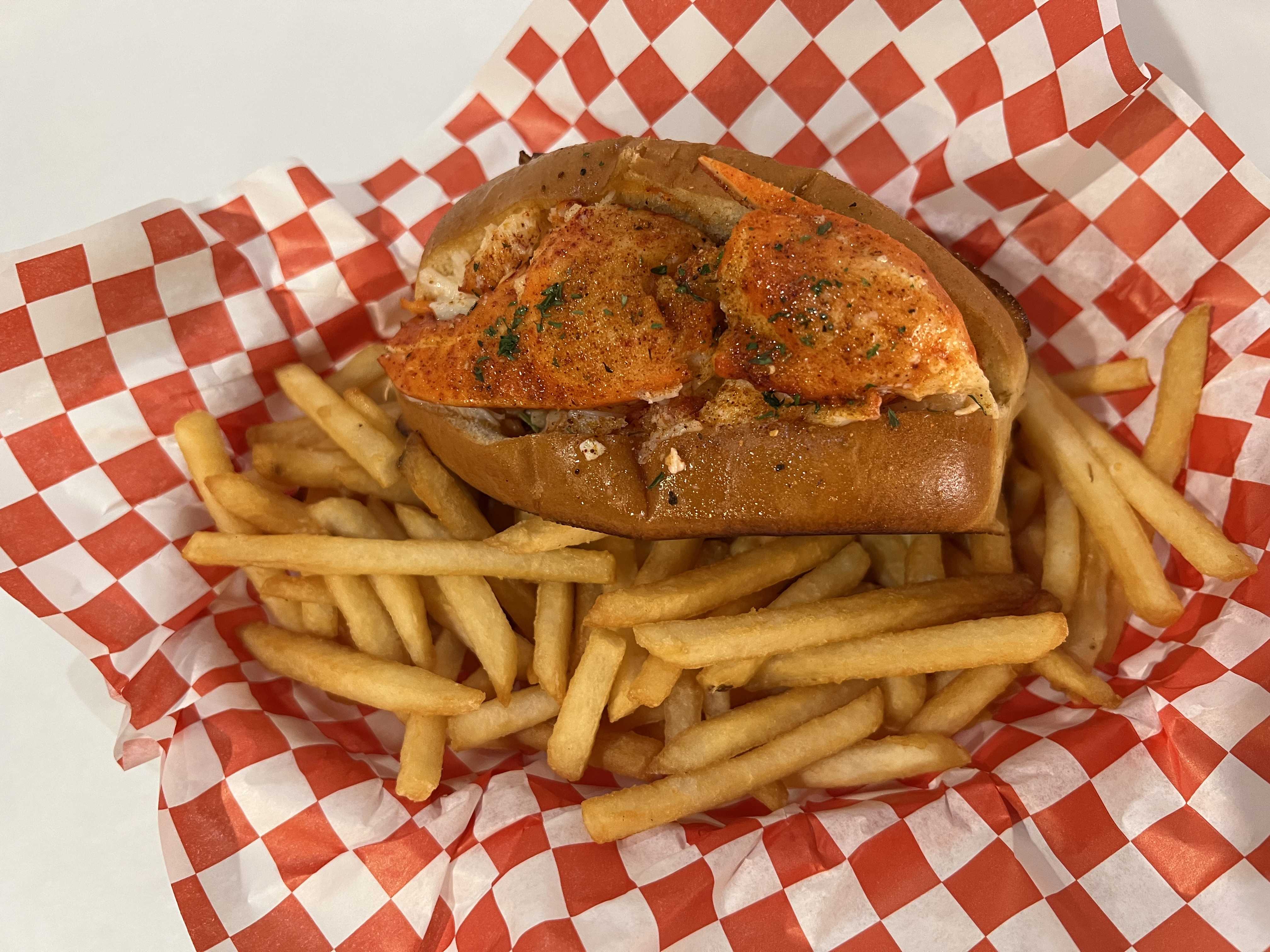 Order Lobster Roll With French Fries food online from Rockin Crawfish store, Concord on bringmethat.com
