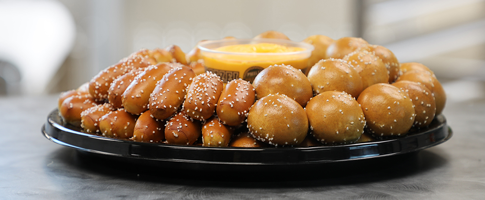 Order Mini Cheesesteaks & Rivets Party Tray food online from Philly Pretzel Factory store, York on bringmethat.com