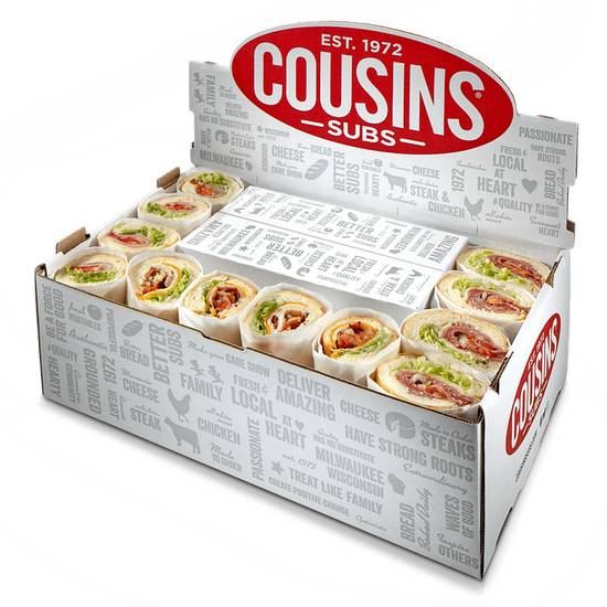 Order 12-piece Party Box food online from Cousins Subs store, South Milwaukee on bringmethat.com