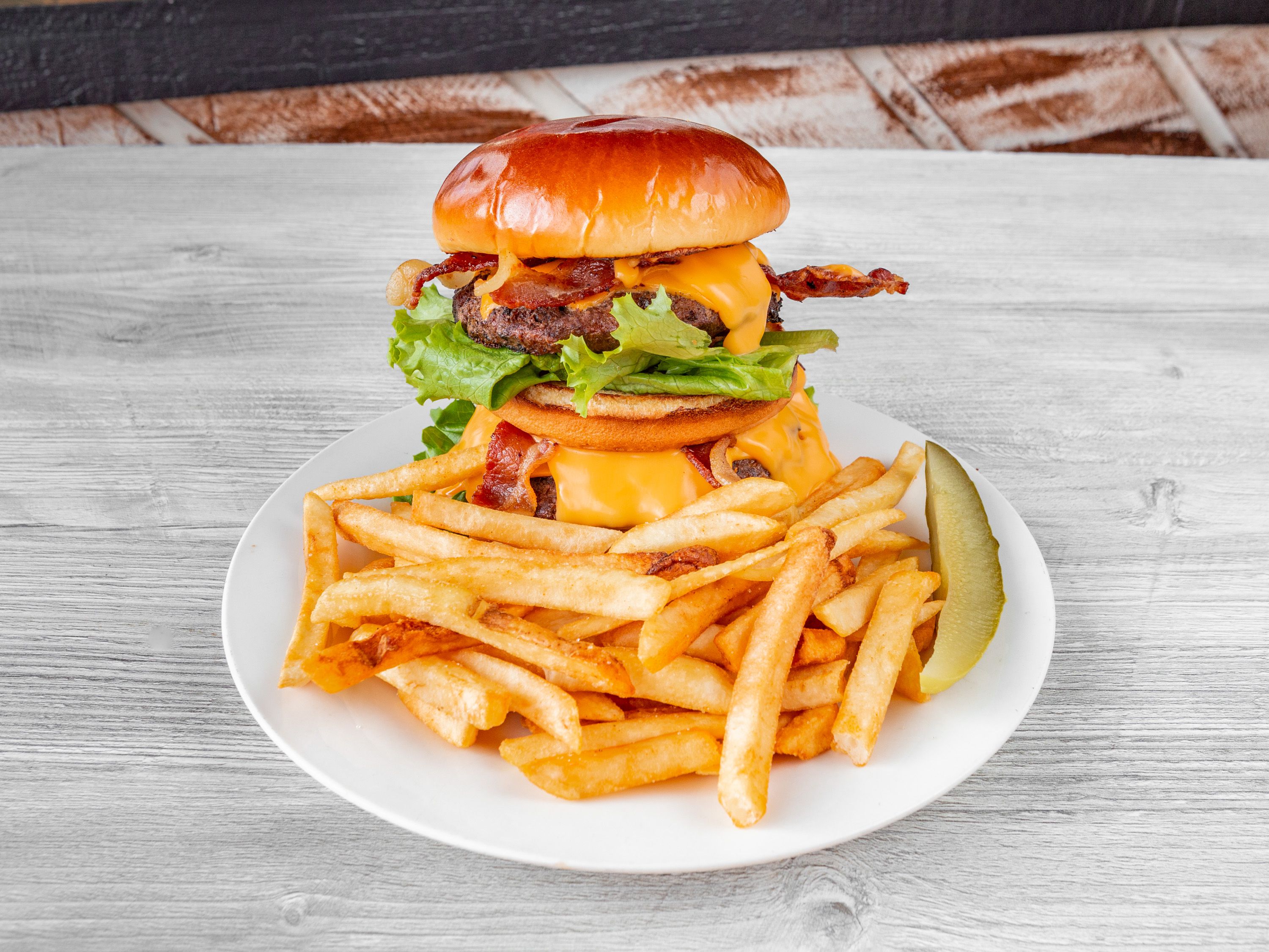 Order Double-Decker Burger food online from Wild West Grill store, Waukegan on bringmethat.com