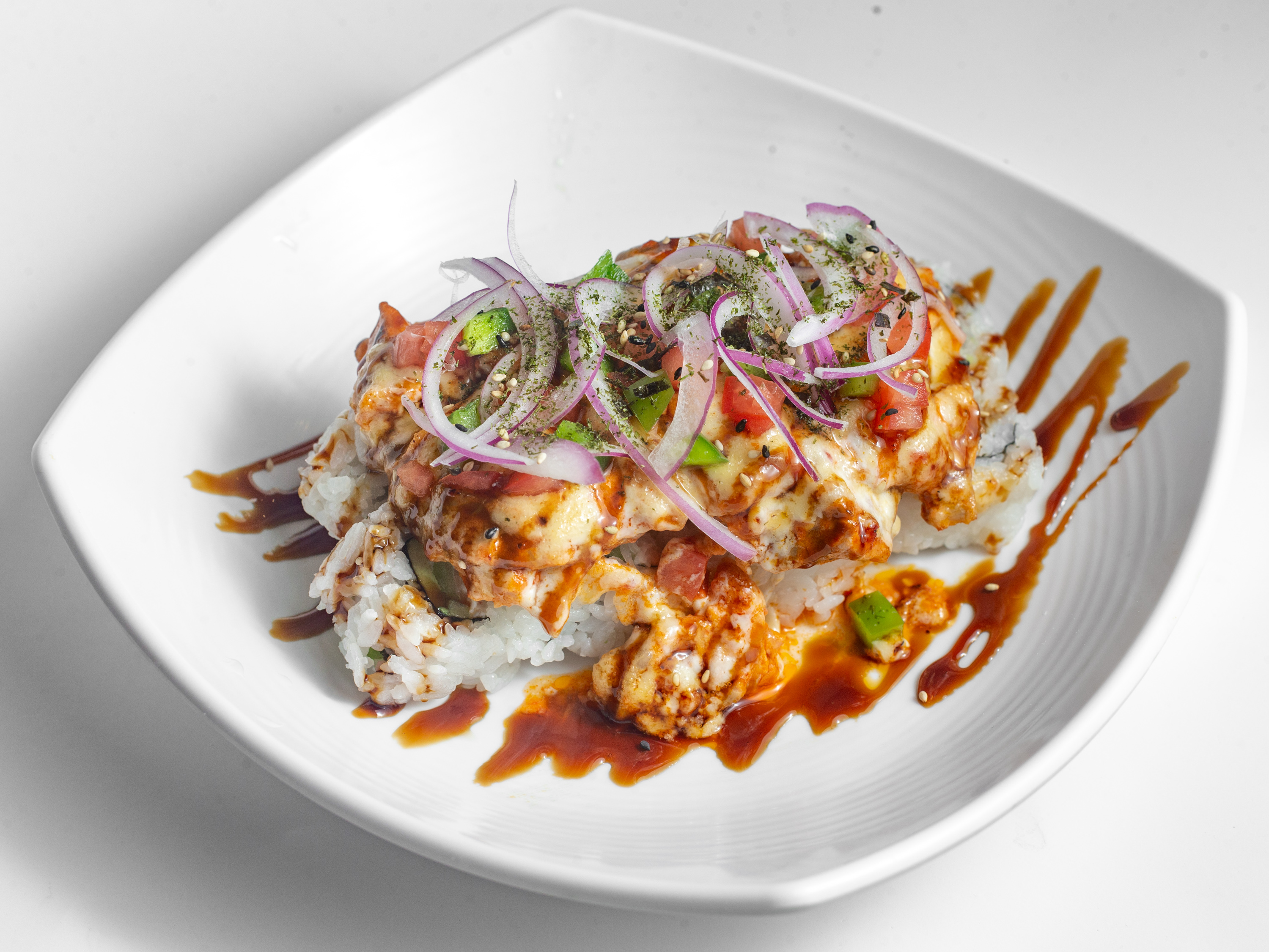 Order Salmon Volcano Roll food online from Sansui Sushi store, Lake Elsinore on bringmethat.com