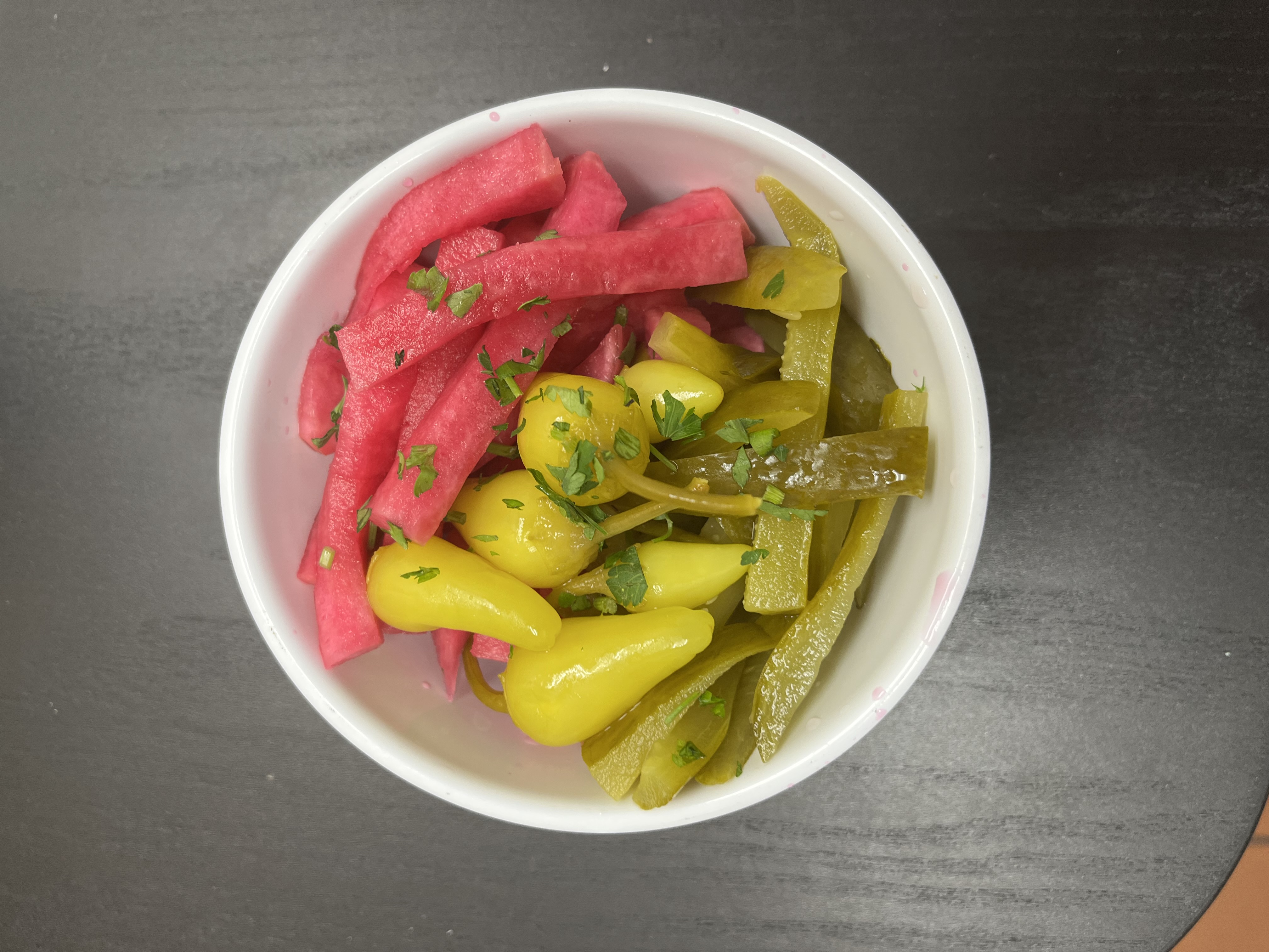 Order Mixed Pickles (Small)  food online from Alibaba Mediterranean Cuisine store, Long Beach on bringmethat.com