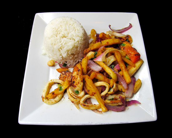 Order 32. Saltado de Mariscos food online from El Pollo Inka store, Gardena on bringmethat.com