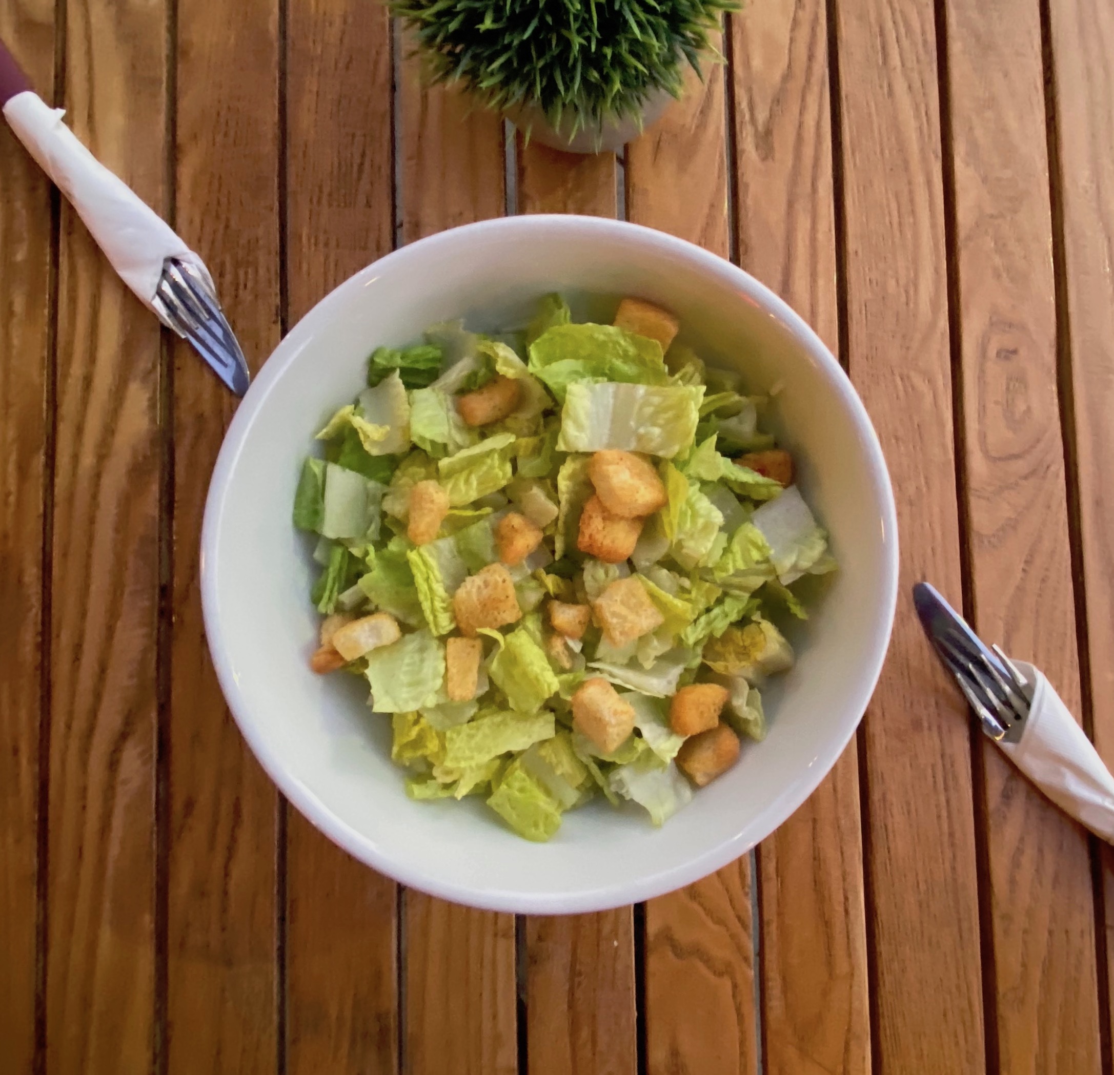Order Hail Caesar Salad food online from Mediterranean Kitchen store, Burlingame on bringmethat.com