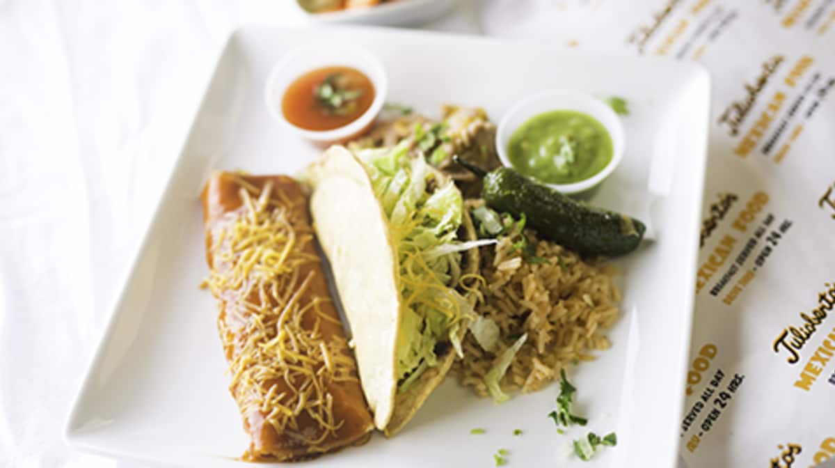 Order No 21. Taco and Enchilada food online from Julioberto store, Glendale on bringmethat.com