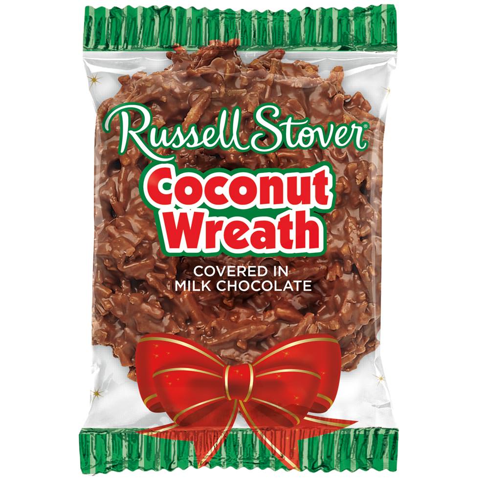 Order Russell Stover Milk Chocolate Coconut Wreath - 1 oz food online from Bartell store, Edmonds on bringmethat.com