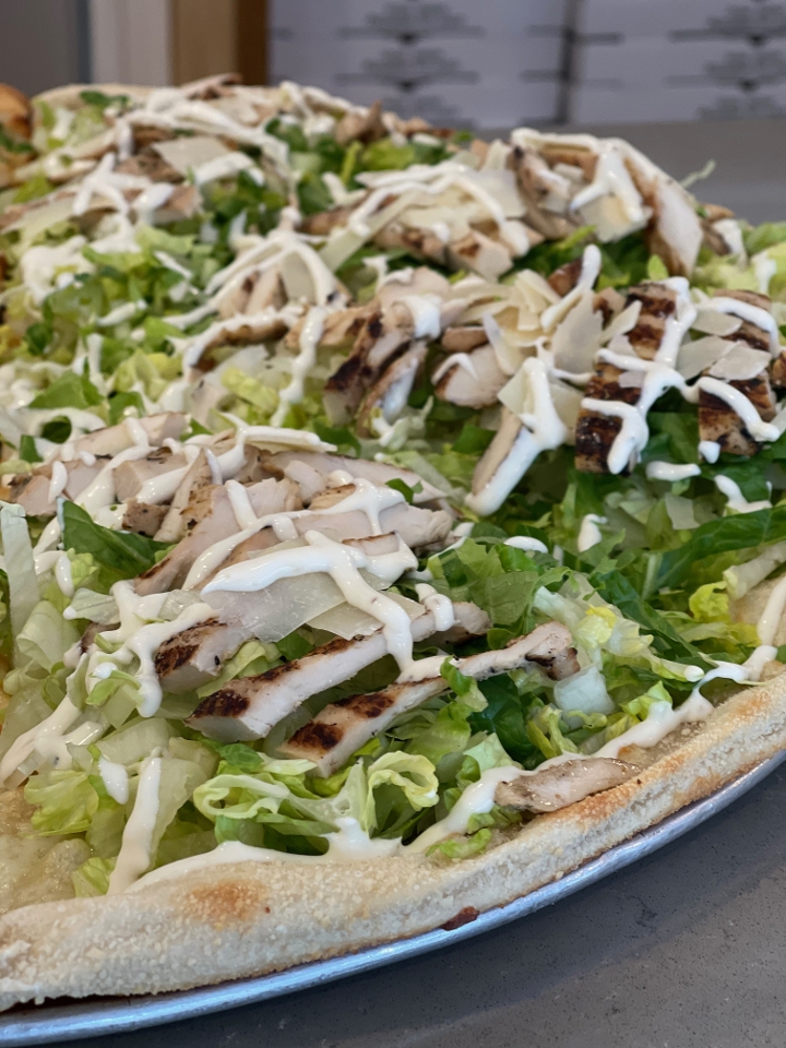 Order Caesar Salad with Chicken Pizza food online from Pizzabar 141 store, Woodbury on bringmethat.com