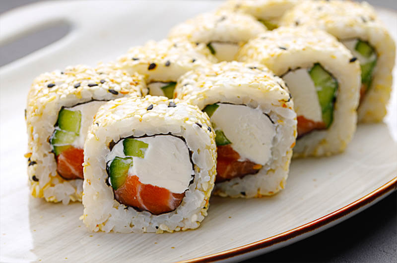 Order Philadelphia Roll (nothing raw) food online from The Poke Bar store, Loudonville on bringmethat.com
