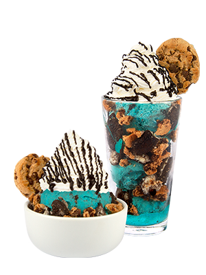 Order Cookie Monster Ice Cream - 10oz food online from Creamistry store, Santa Barbara on bringmethat.com