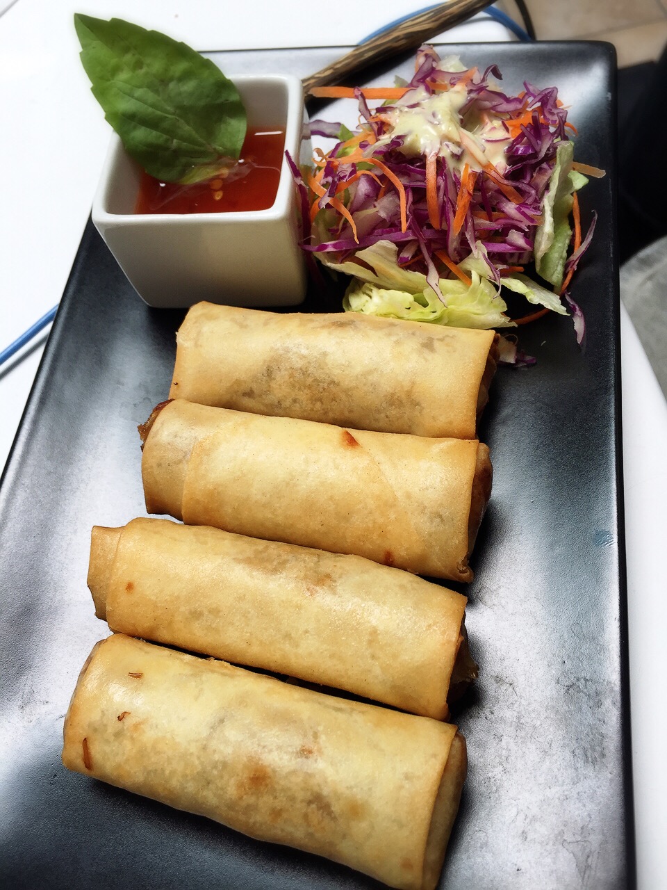 Order 4 Pieces Spring Roll food online from Rice Thai Cuisine store, Ventura on bringmethat.com