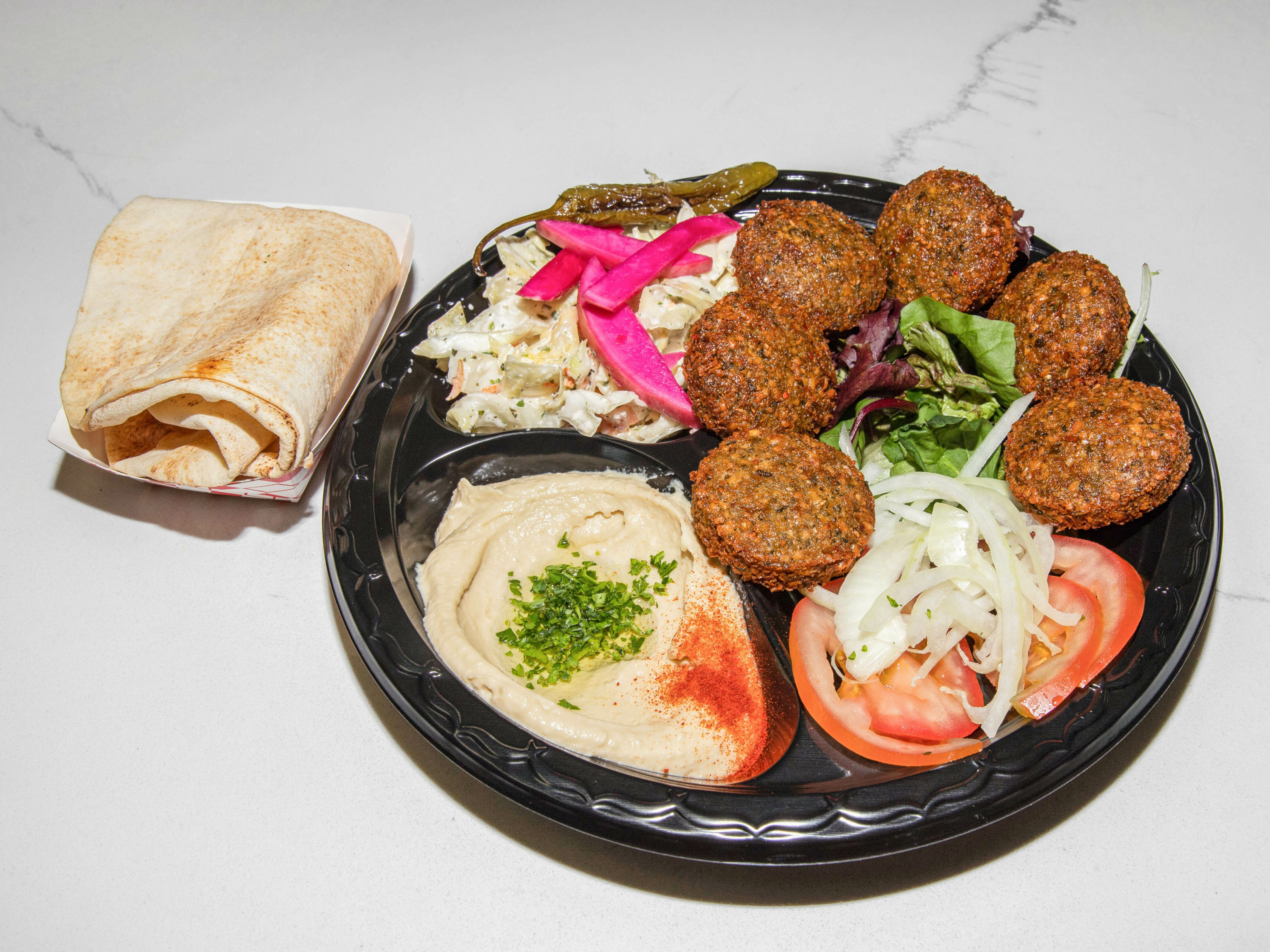 Order Falafel Plate Lunch Special food online from Sultan chicken restaurant store, Los Angeles on bringmethat.com