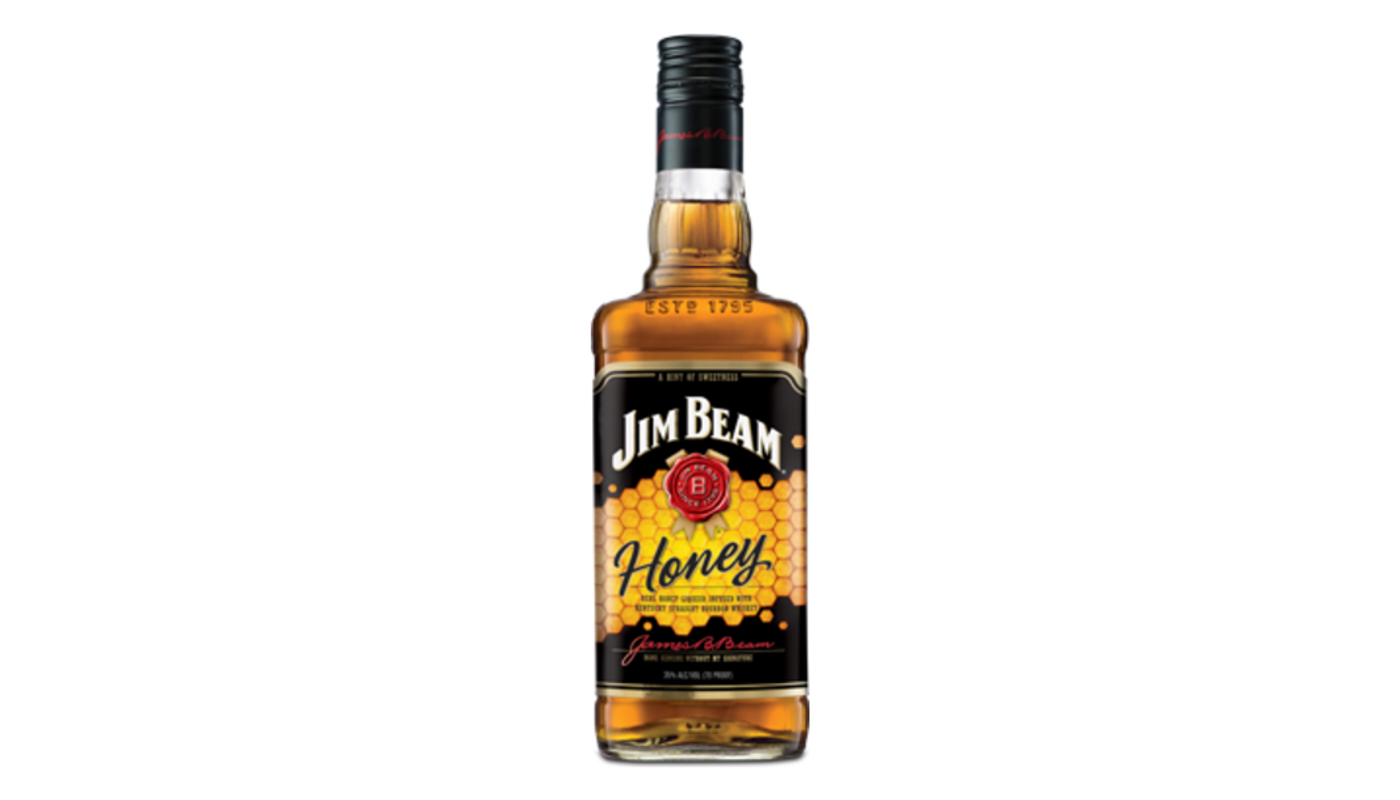 Order Jim Beam Kentucky Straight Bourbon Whiskey - Honey Infused 750mL food online from Spikes Bottle Shop store, Chico on bringmethat.com