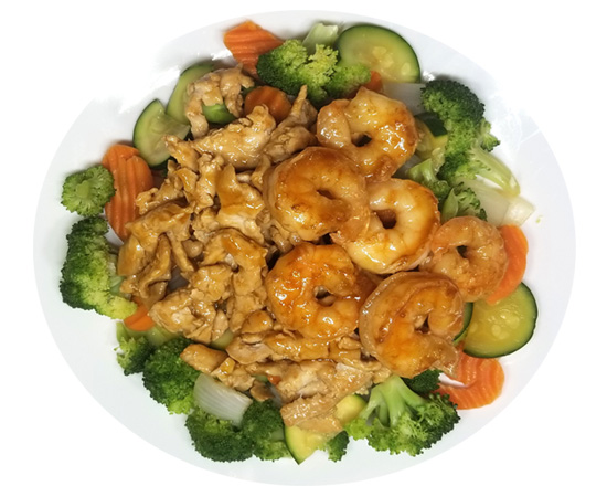 Order V6. Chicken and Shrimp Low Crab food online from Ufo Hibachi Express store, Roswell on bringmethat.com
