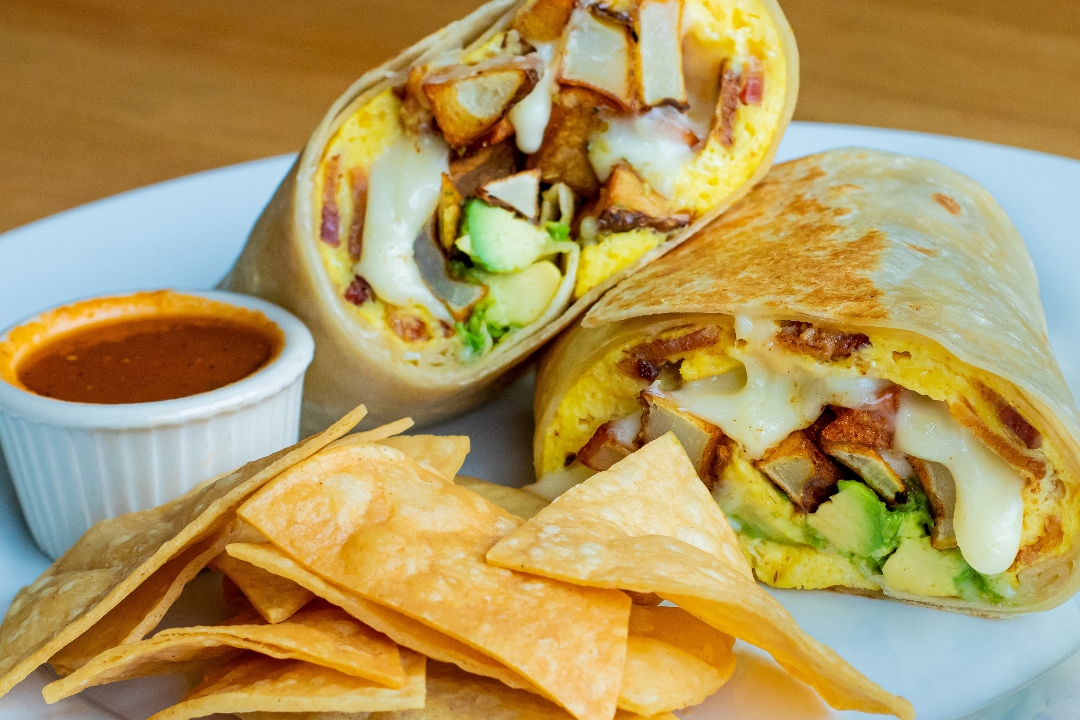 Order So-Cal Burrito food online from Monkey Business Cafe store, Fullerton on bringmethat.com