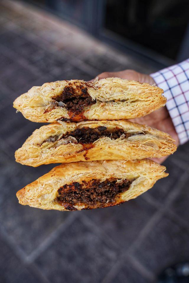 Order Ground Beef & Sumac Puff Pastry - 2 Pieces food online from Lema Bakery store, Houston on bringmethat.com