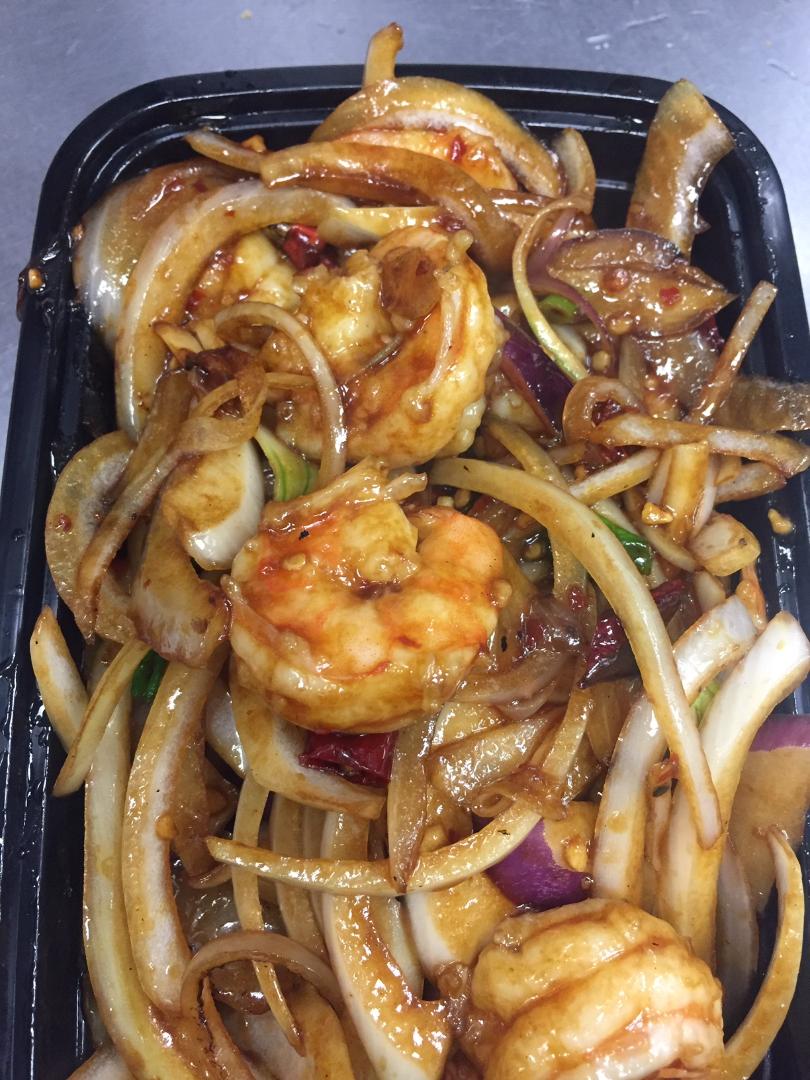 Order 85. Mongolian Shrimp food online from King Wok Gourmet Asian store, Chicago on bringmethat.com