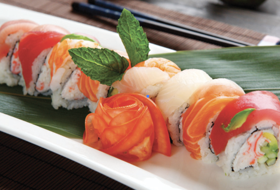 Order Rainbow Roll food online from Tenno Sushi store, Los Angeles on bringmethat.com
