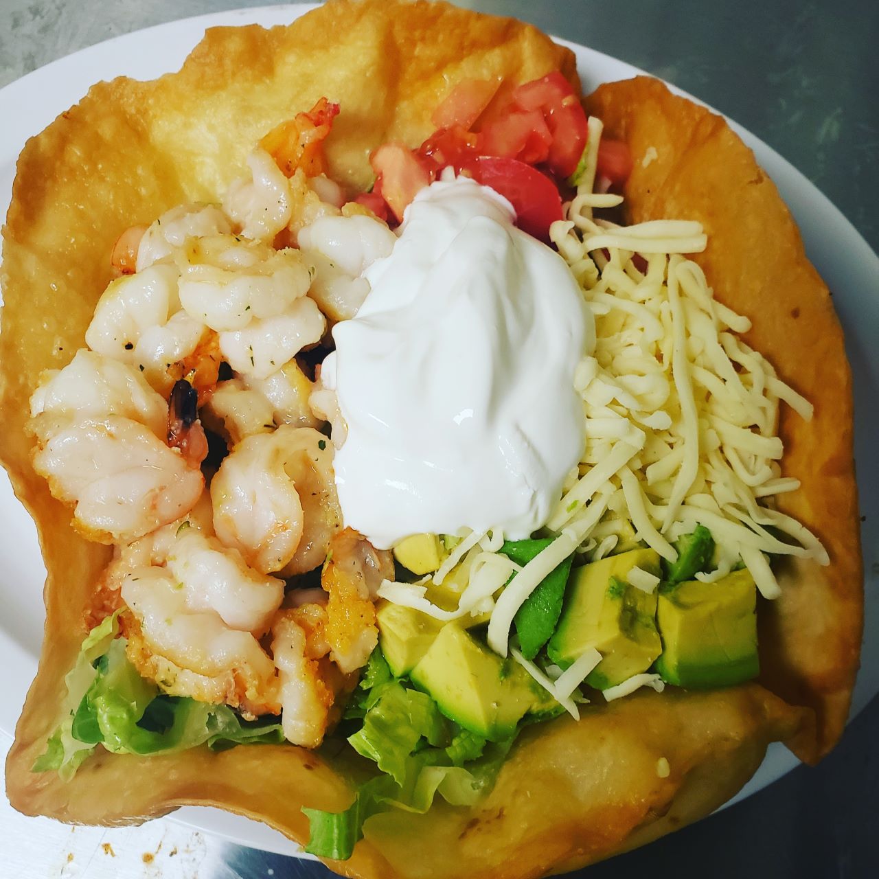 Order Taco Salad Shrimp food online from Mamicons Mexican Restaurant store, Los Angeles on bringmethat.com