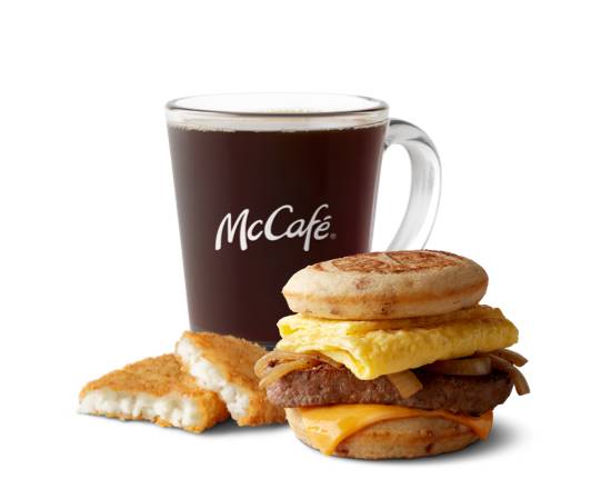 Order Steak Egg Cheese McGriddle Meal food online from Mcdonald'S® store, Uniontown on bringmethat.com