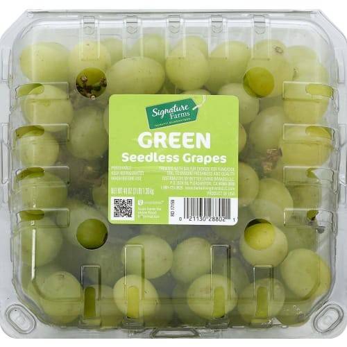 Order Signature Farms · Seedless Green Grapes (48 oz) food online from Tom Thumb Express store, Arlington on bringmethat.com