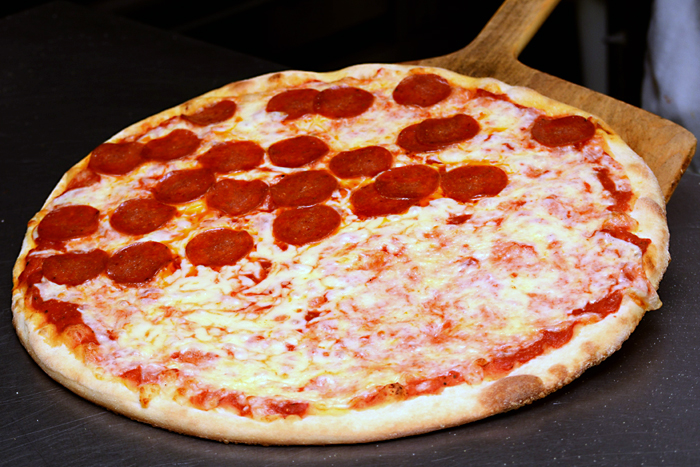 Order 2-Topping Cheese Pizza food online from Famous Pizza Express store, Riverdale on bringmethat.com