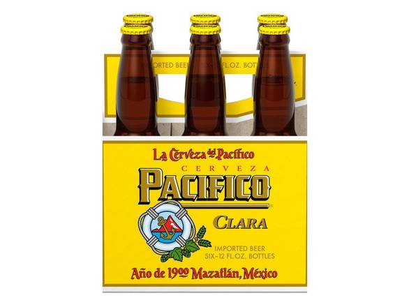 Order Pacifico Clara Lager Mexican Beer - 6x 12oz Bottles food online from Pink Dot La Jolla store, La Jolla on bringmethat.com