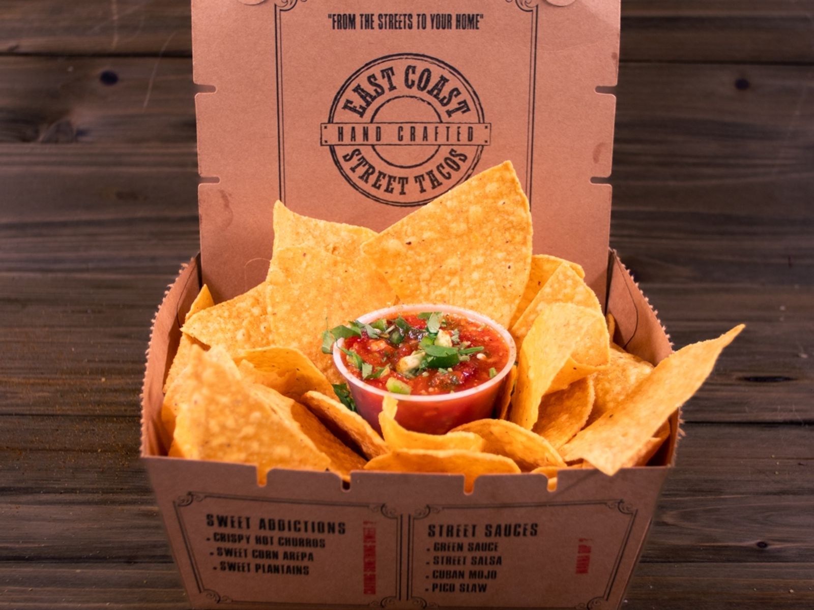 Order Chips and Salsa food online from East Coast Street Tacos store, Brooklyn on bringmethat.com