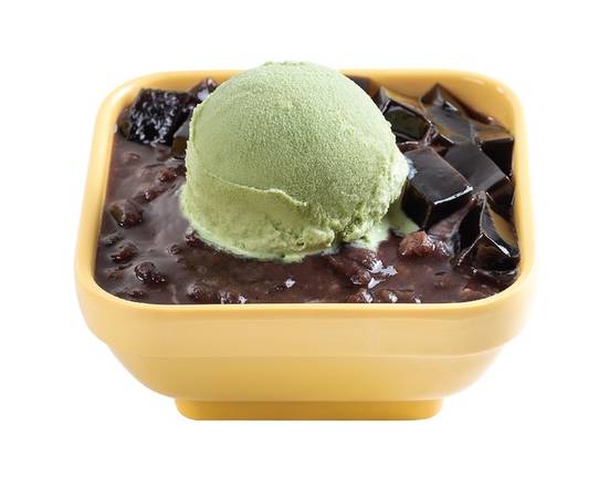 Order V9 - Grass Jelly & Red Bean / Matcha Ice Cream 紅豆涼粉配綠茶雪糕 food online from Sweethoney Dessert store, Alhambra on bringmethat.com