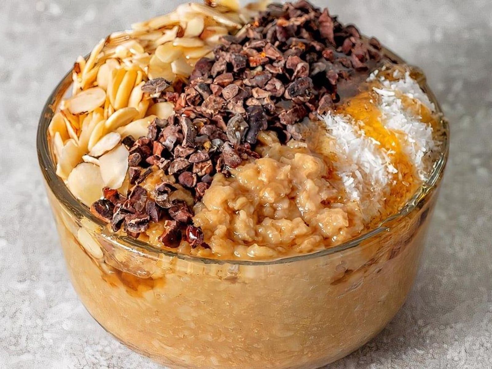 Order Oatmeal Almond Joy Bowl food online from Pure Raw Juice store, Baltimore on bringmethat.com