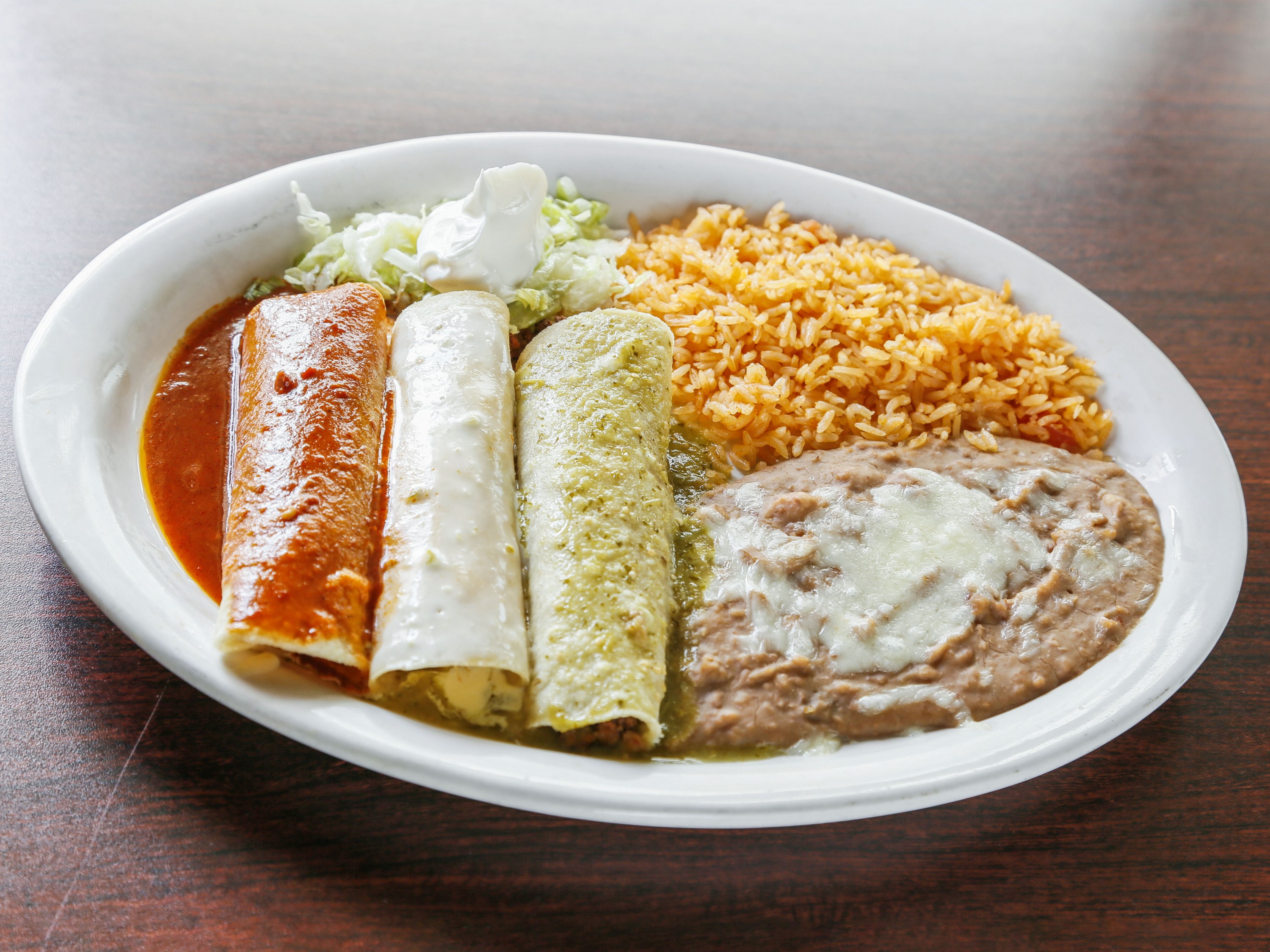 Order Enchiladas Mexicanas food online from Los 3 Compadres store, Weldon Spring on bringmethat.com