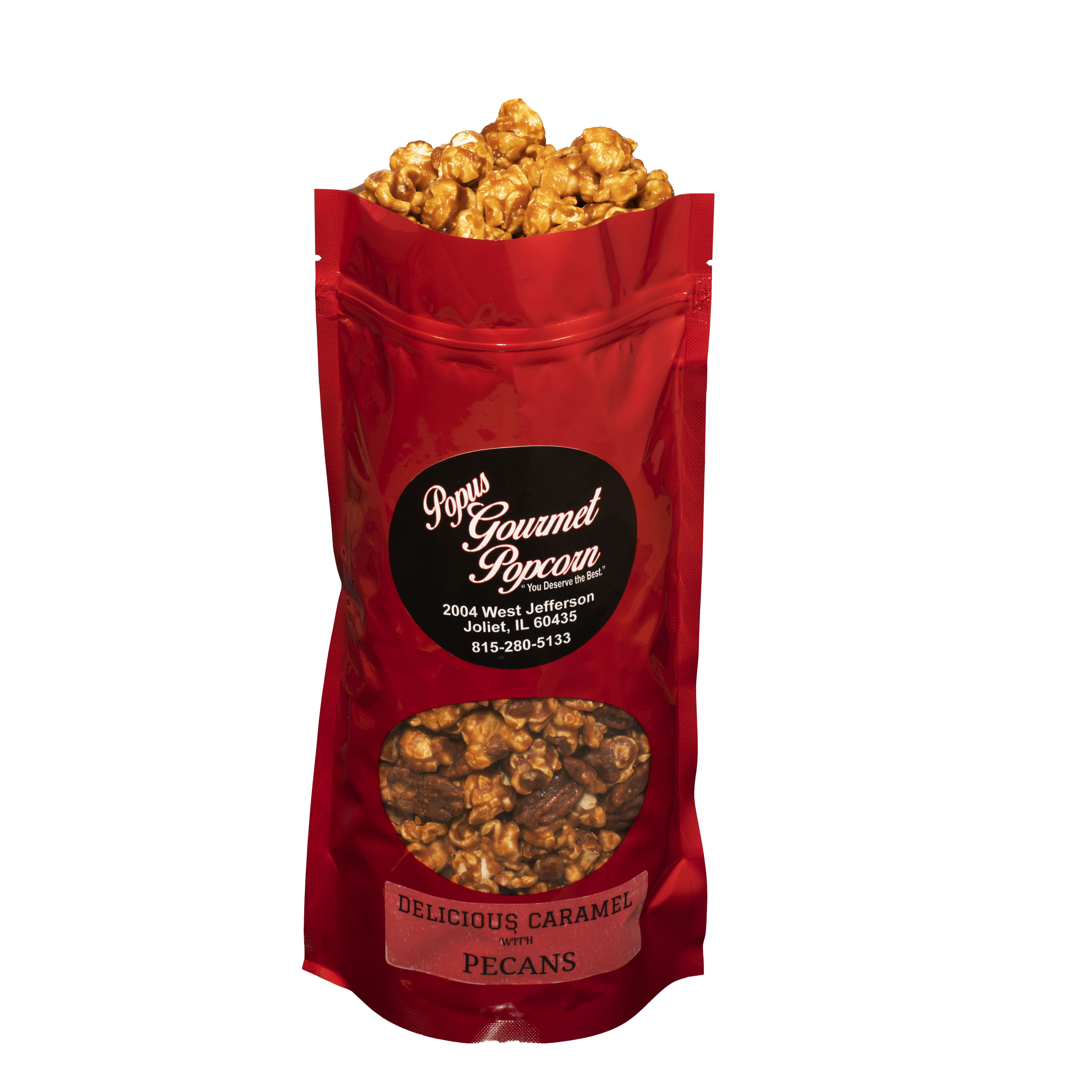 Order Caramel with Pecans food online from Popus Gourmet Popcorn store, Joliet on bringmethat.com