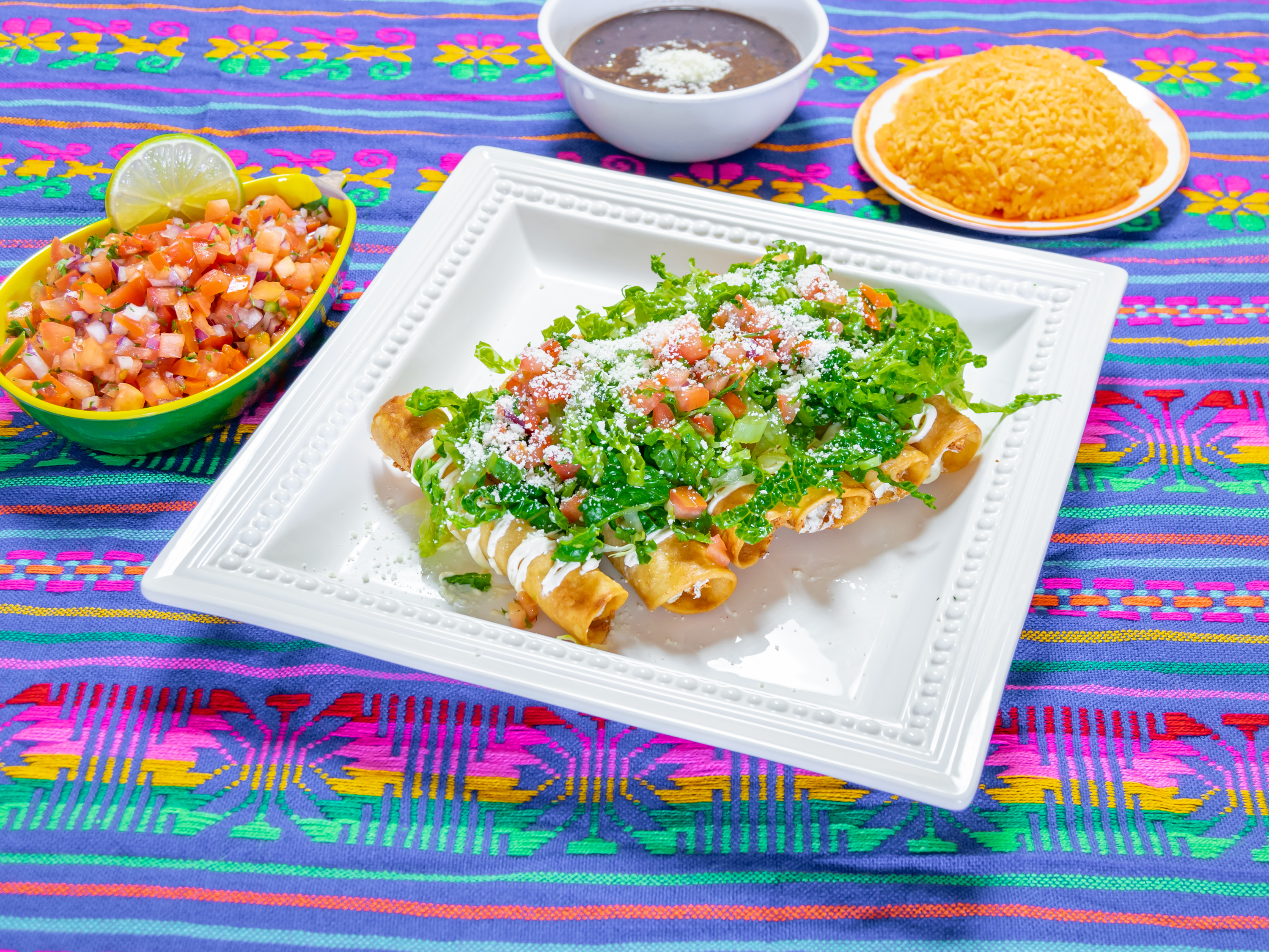Order Flautas de Queso food online from Plaza Mexico Restaurant store, Irvington on bringmethat.com