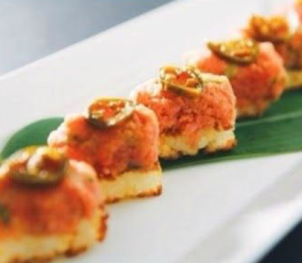 Order Spicy Tuna on Crispy Rice food online from Kino Sushi store, Los Angeles on bringmethat.com