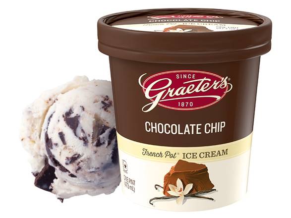 Order Vanilla Chocolate Chip Pint food online from Graeter's Ice Cream store, New Albany on bringmethat.com