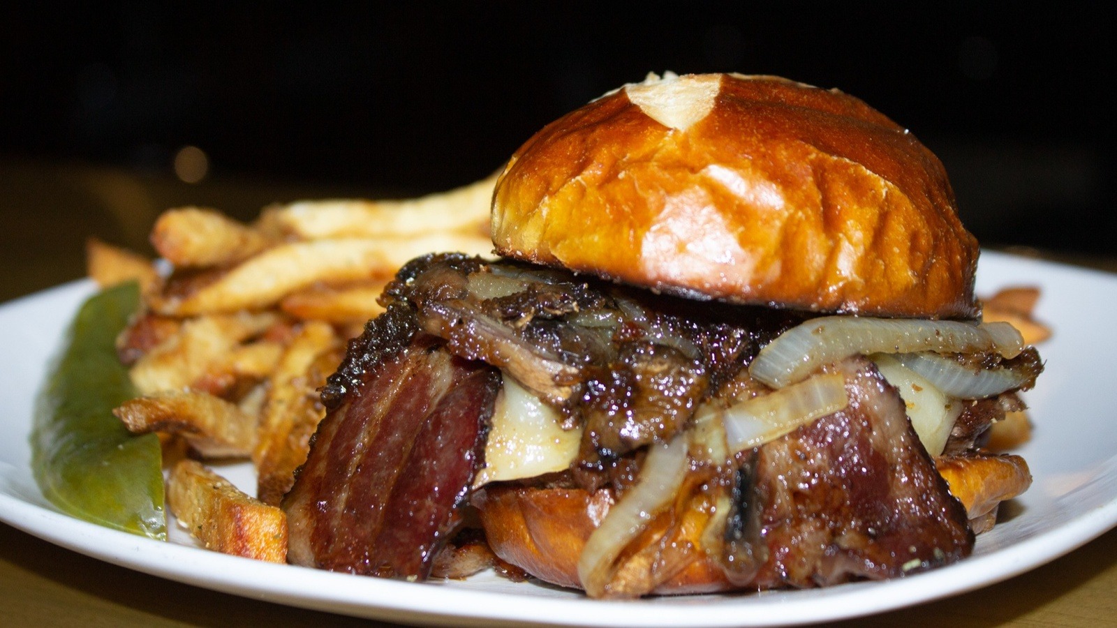 Order Bourbon Legend Burger food online from 7 Hills Brewing Company store, Dubuque on bringmethat.com
