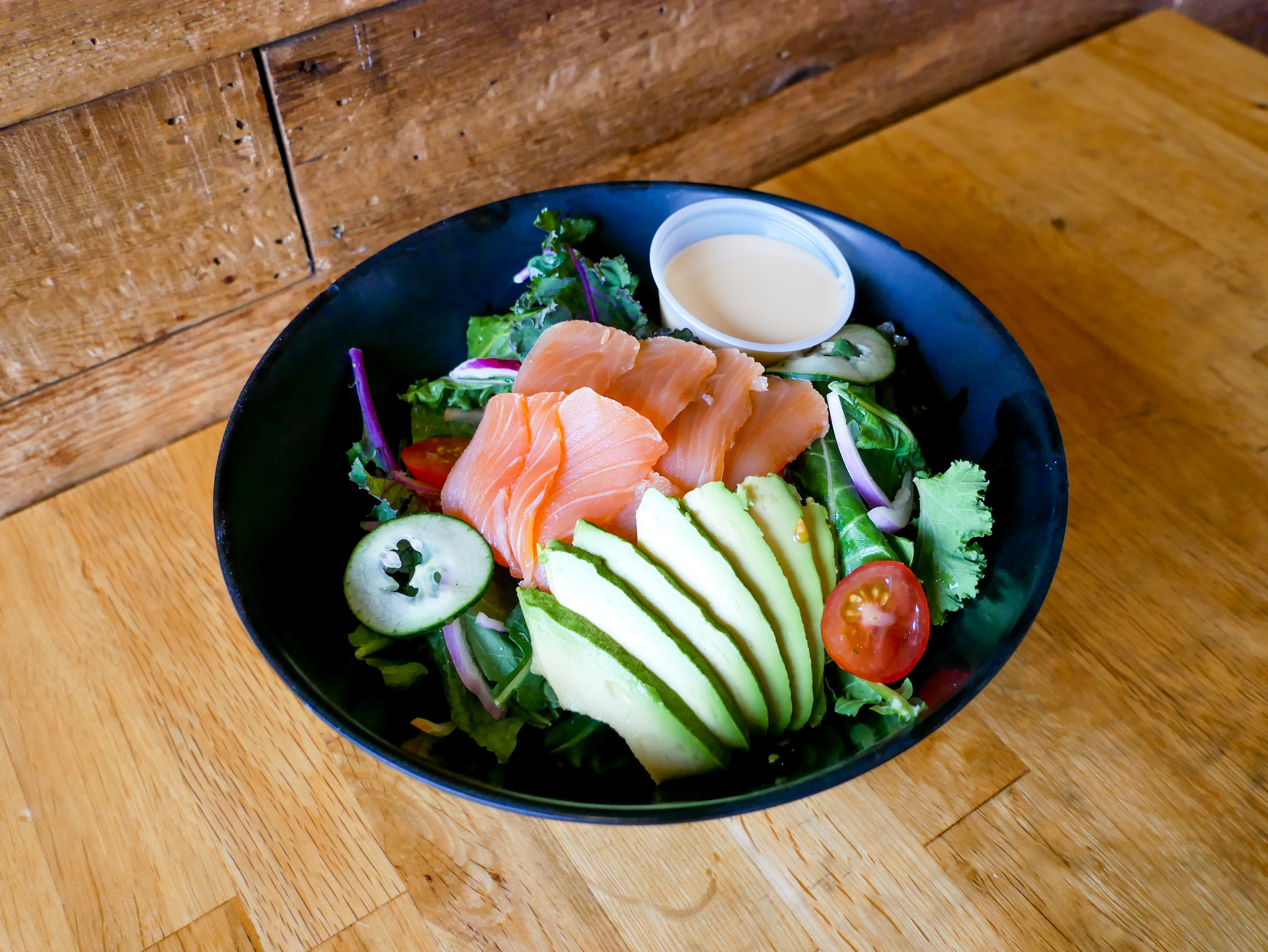 Order Smoked Salmon Salad food online from Fat Bao-Upper Kirby store, Houston on bringmethat.com