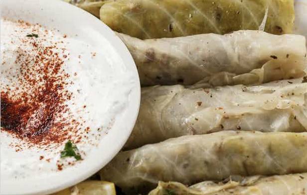 Order Meat-Stuffed Cabbage Rolls (6 pcs) food online from Albasha Greek & Lebanese Café store, Covington on bringmethat.com