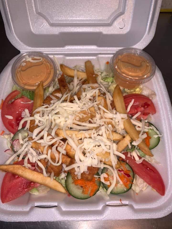 Order Breaded Chicken Salad - Salad food online from Ron's Pizza Palace store, Pittsburgh on bringmethat.com