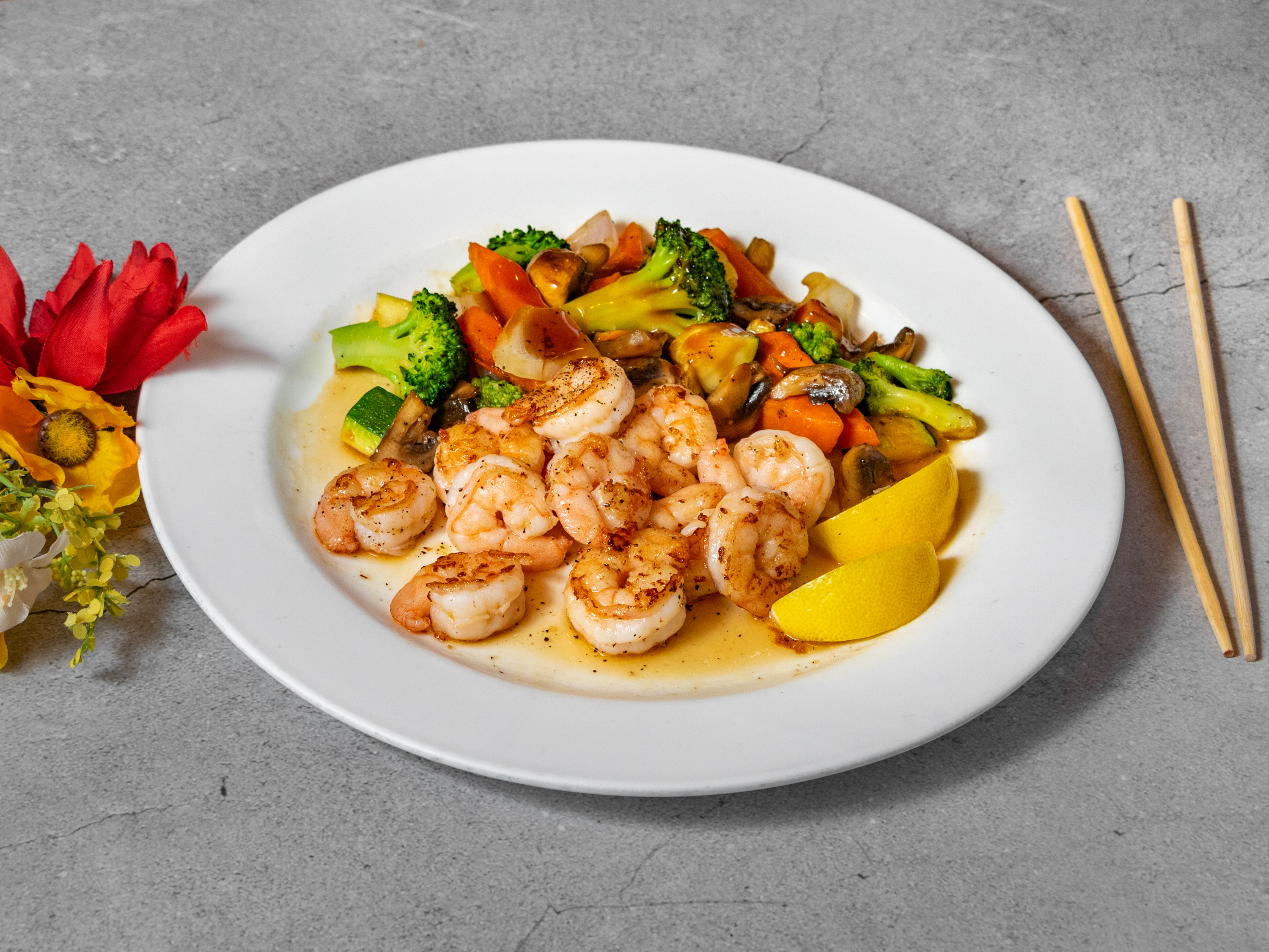 Order Hibachi Shrimp food online from Four Leaves Asian Restaurant store, Huntsville on bringmethat.com