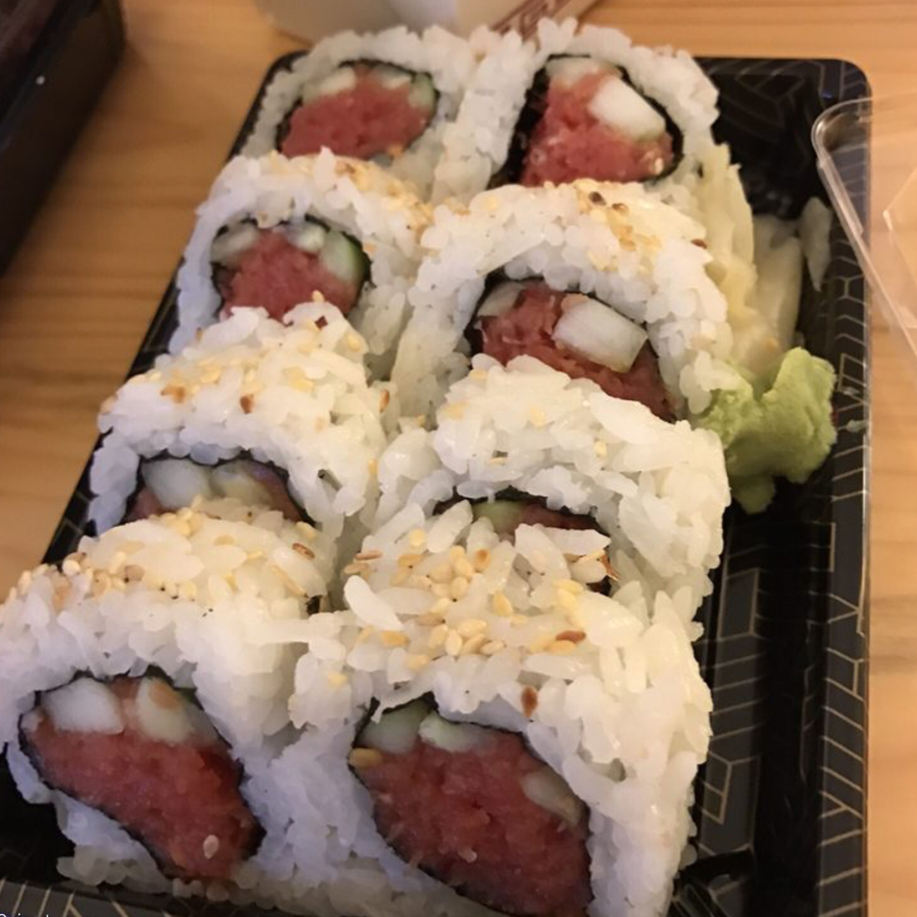 Order Spicy Tuna Roll (8pcs) food online from Roll Star Sushi store, Anaheim on bringmethat.com