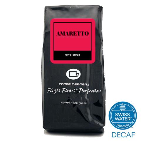 Order 12oz Whole Bean Amaretto Swiss Water Process Flavored Decaf Coffee food online from The Coffee Beanery store, Wyomissing on bringmethat.com