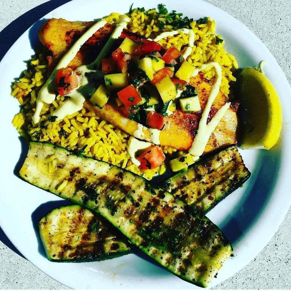 Order Grilled Fish with Salad - Salad food online from Hana Grill store, Sherman Oaks on bringmethat.com
