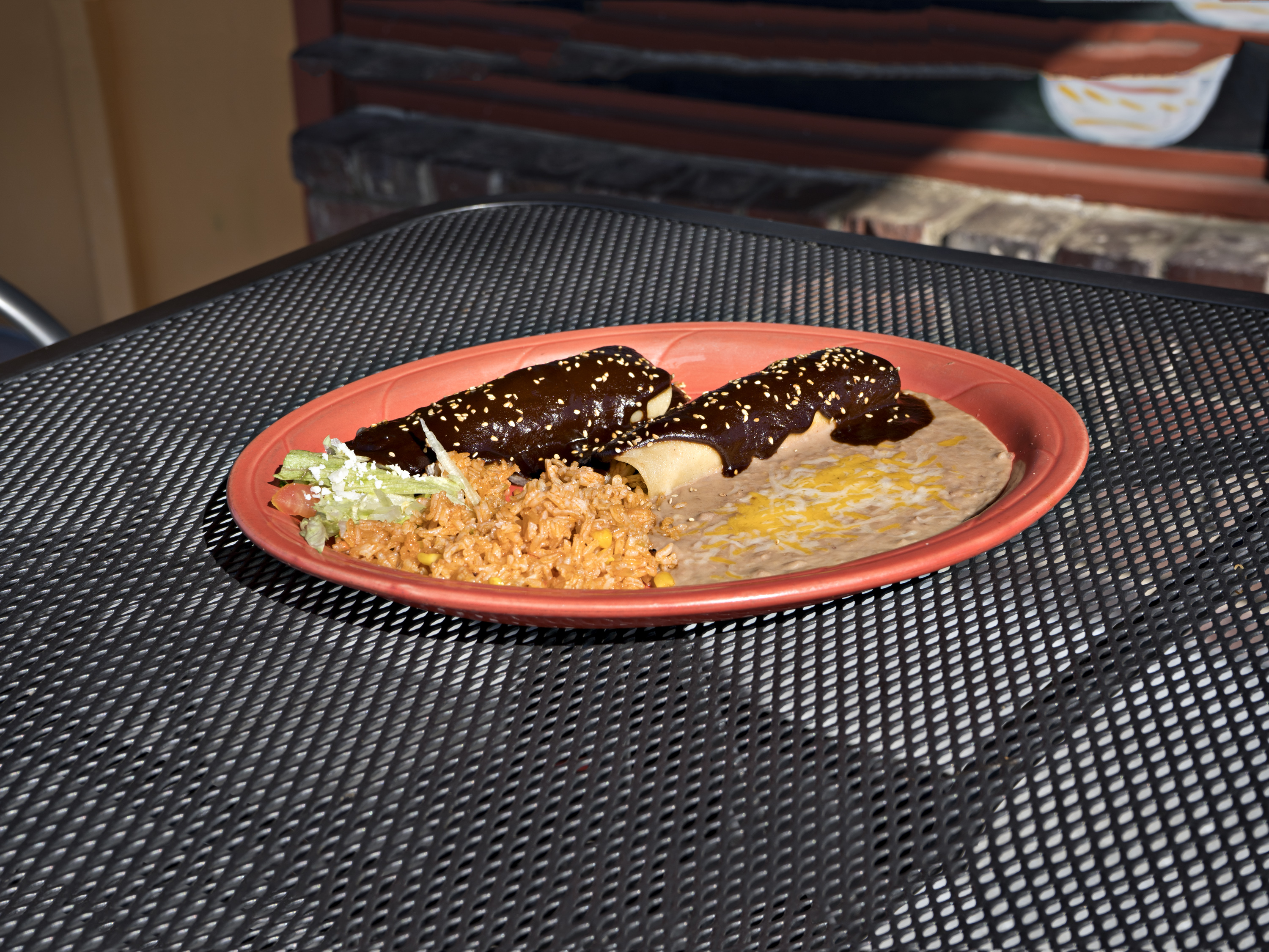 Order Enchiladas de Mole food online from Burrito Vaquero store, Roseburg on bringmethat.com