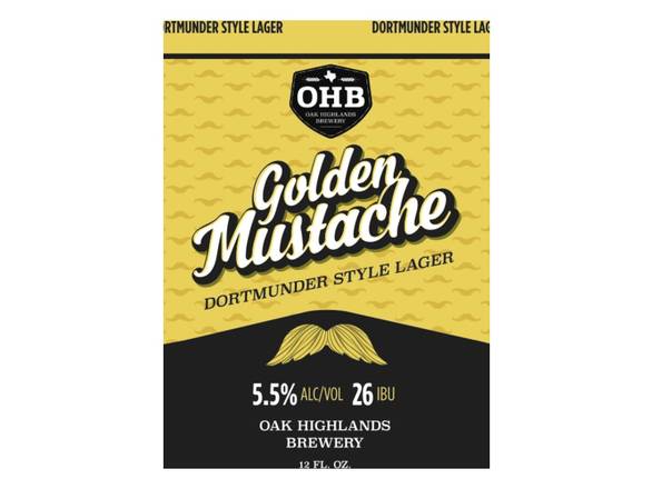 Order Oak Highlands Golden Mustache Dortmunder Lager - 6x 12oz Cans food online from Goody Goody Liquor store, Addison on bringmethat.com