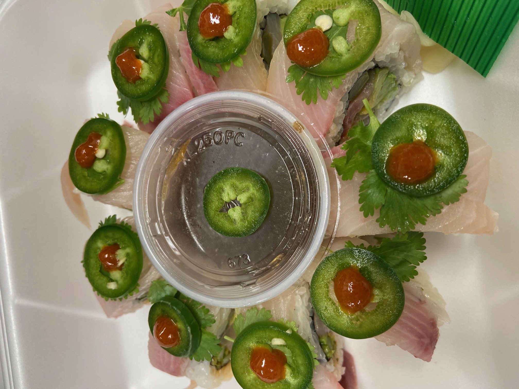 Order 19. Double Double Yellowtail Roll food online from Kumi Ko store, Compton on bringmethat.com